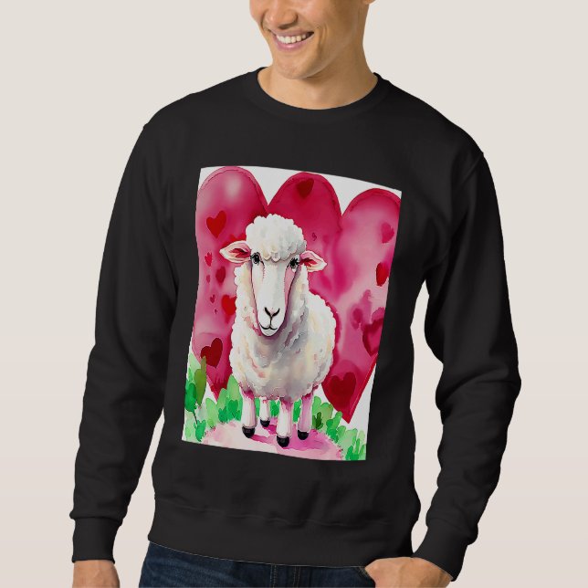 Moletom Valentine's Day Love Heart Sheep Girlfriend Fiancé (Frente)