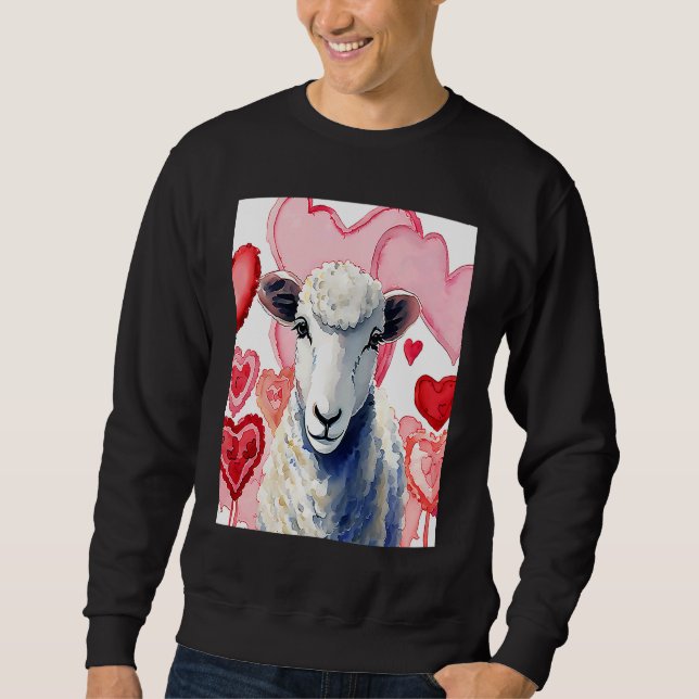 Moletom Valentine's Day Love Heart Sheep Girlfriend Fiancé (Frente)