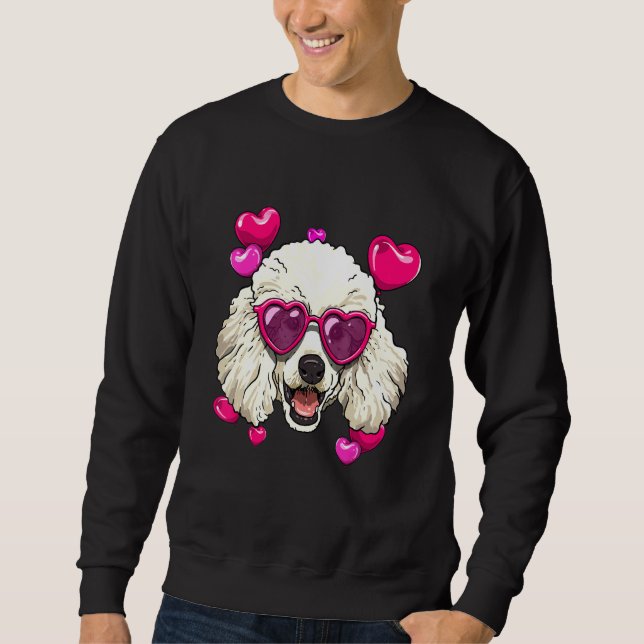Moletom Valentines Day Poodle Heart Couples Puppy Poodle D (Frente)
