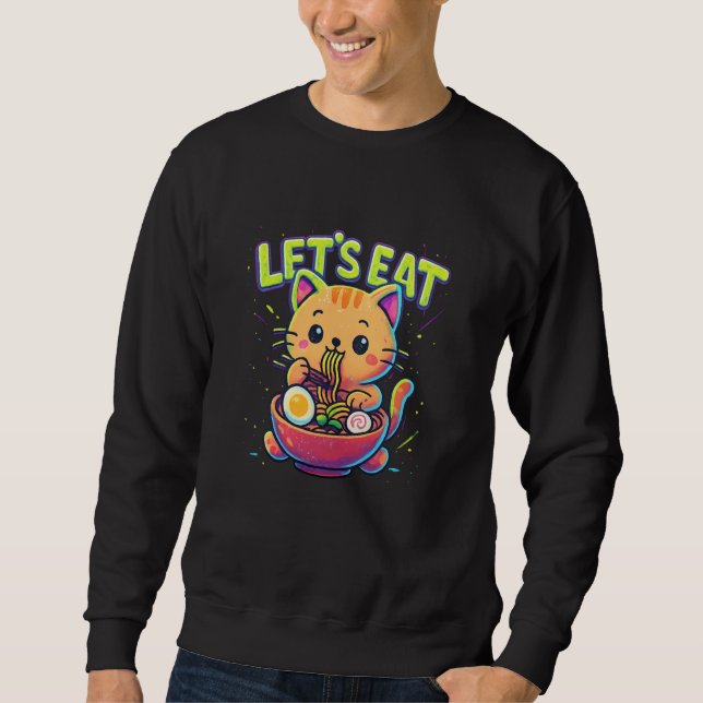 Moletom Vamos Comer Ramen Gato Fofo Kawaii (Frente)