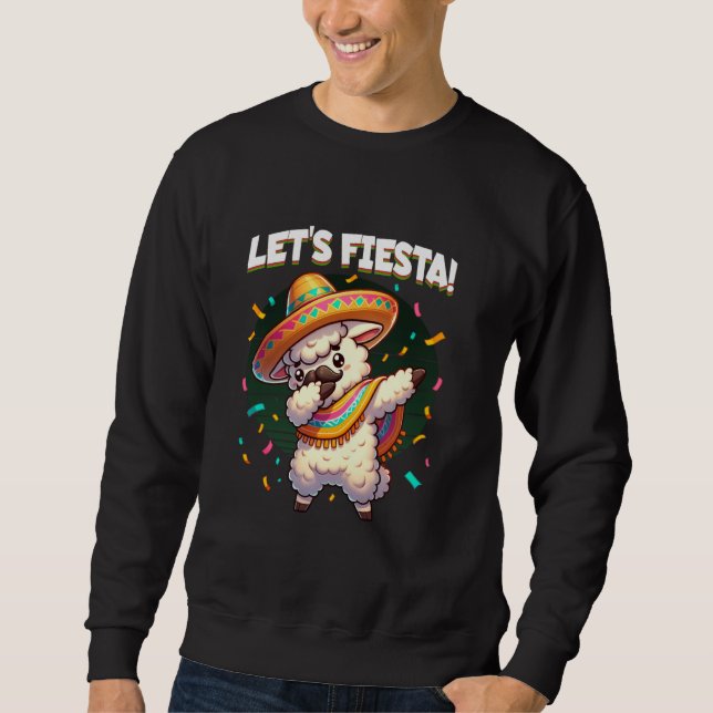 Moletom Vamos Festa Llama Bigode Sombrero Cinco (Frente)