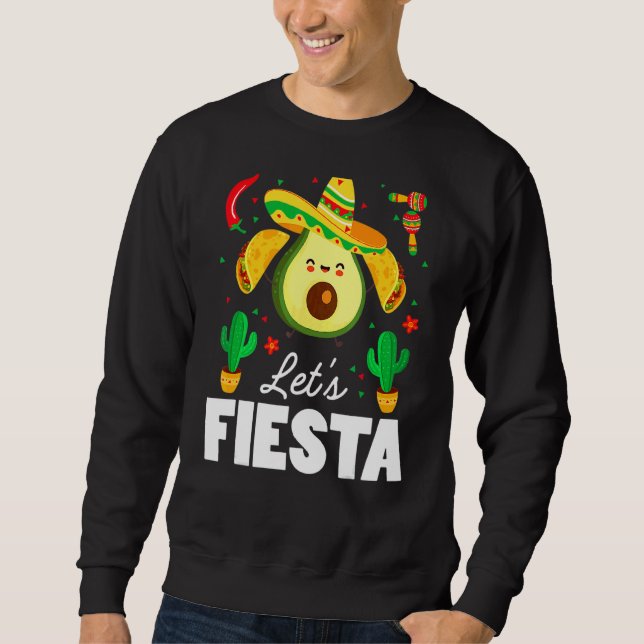 Moletom Vamos Fiesta Avocado Tacos Cinco De Mayo Quinta Ma (Frente)