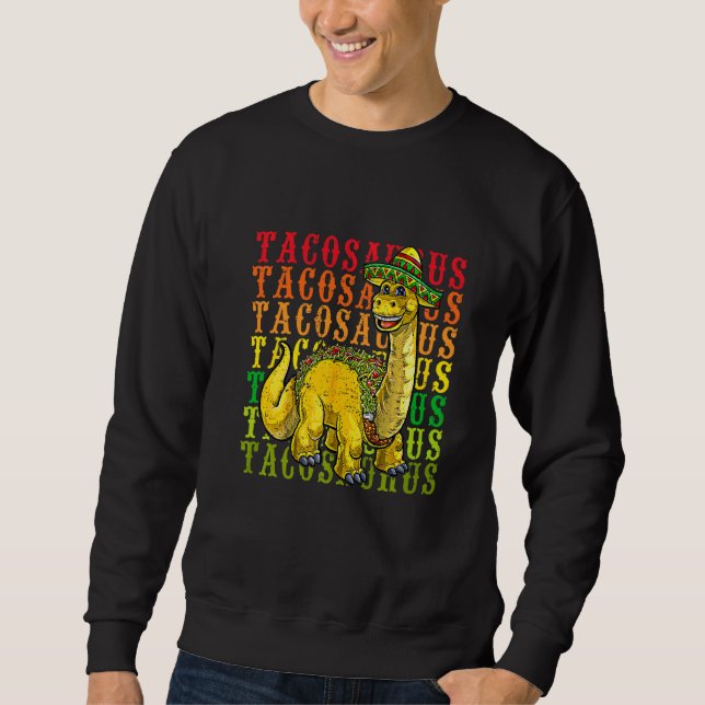 Moletom Vamos Fiesta Tacosaurus Rex Dino Taco Cinco De Mãe (Frente)