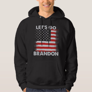 Moletom Vamos Go Brandon com bandeira americana Black Hood
