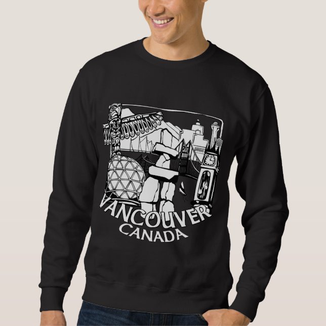Moletom Vancouver Souvenir Sweatshirt Vancouver Art Shirts (Frente)