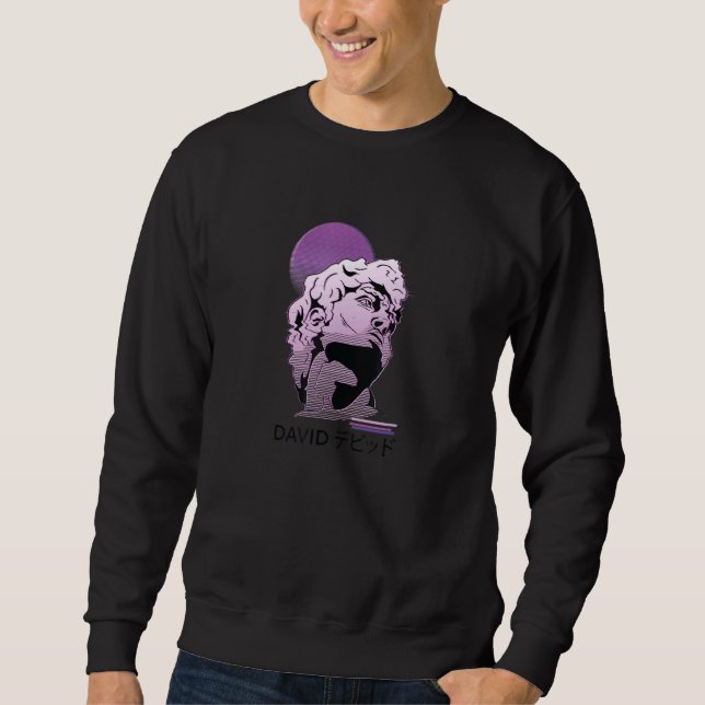 Moletom Vaporwave Aestético David デ ド Statu Skull (Frente)