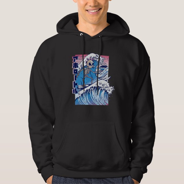 Moletom Vaporwave Kanagawa Excelente Wave Japão Surfing Sk (Frente)