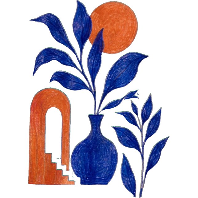 Moletom Vaso Azul Cobalto Boho Botânico (Criador carregado)
