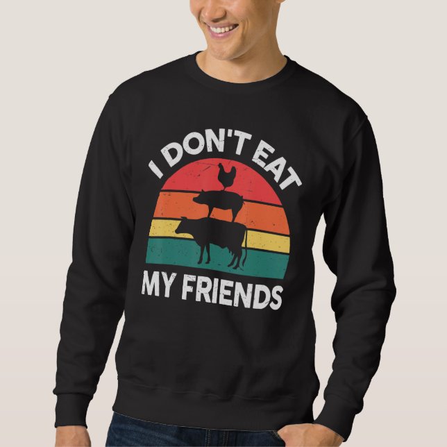 Moletom Vegan-Shirt I Dont Eat My Friends Vegetarian Funny (Frente)