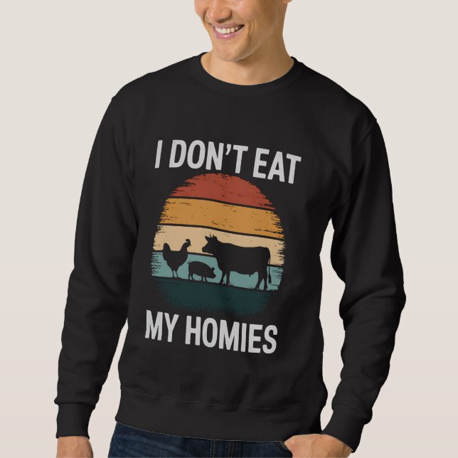 Moletom Vegan vegetariano Eu não como chiclete de Vaca (Frente)