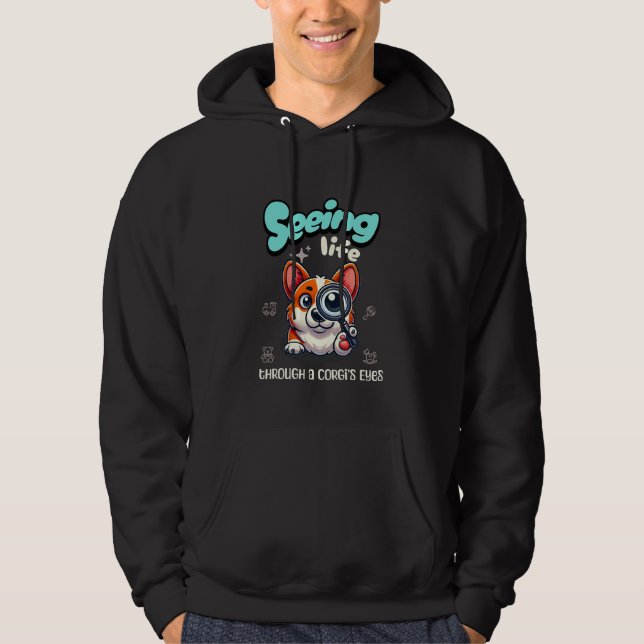 Moletom Vendo a vida através dos olhos de um Corgi (Frente)