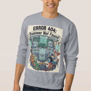 Moletom Verão Não Encontrado - Robô Retro Engraçado
