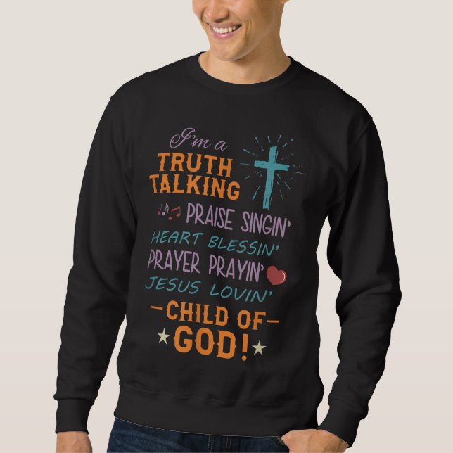 Moletom Verdade Louva Criança De Deus Cristã (Frente)