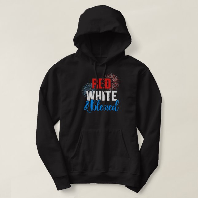 Moletom Vermelho branco abençoado pelo dia da Independênci (Frente do Design)