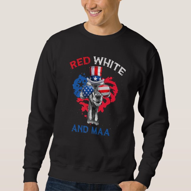 Moletom Vermelho Branco E Maa Bode Patriótico Bandeira Dos (Frente)
