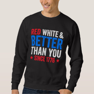 Moletom Vermelho Branco E Melhor Que Você Desde 1776 Quat