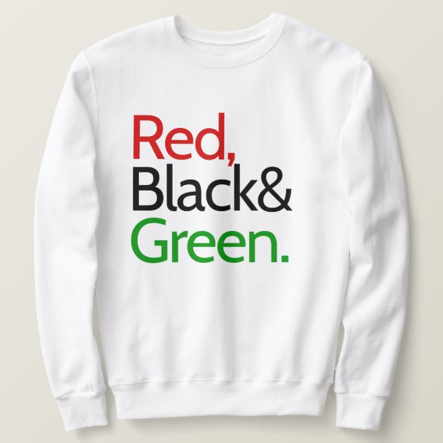 Moletom Vermelho, Preto e Verde-Americano Africano  (Frente do Design)