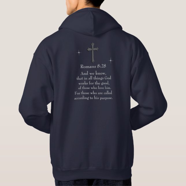 Moletom versículo bíblico cristão Romanos 8:28 (Verso)