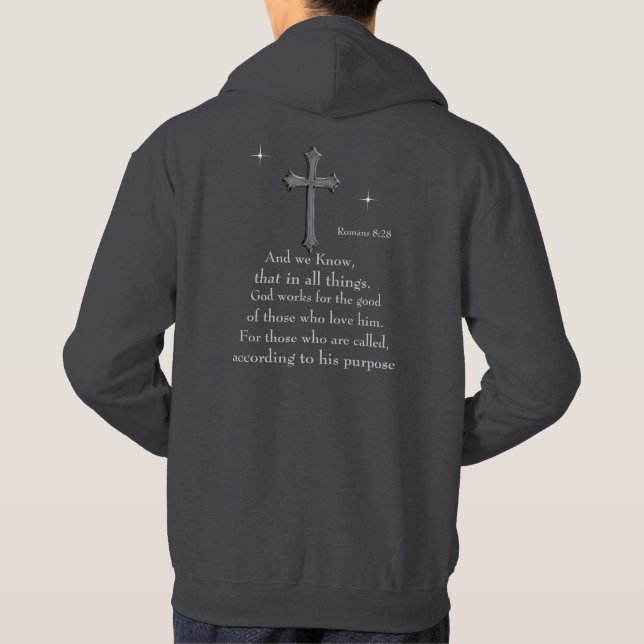 Moletom versículo bíblico cristão Romanos 8:28 (Verso)