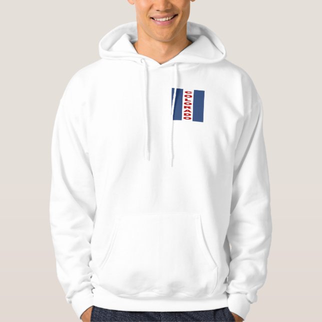 MOLETOM VESTE A CAPUCHE BLANCHE DESIGN COLORADO EUA (Frente)