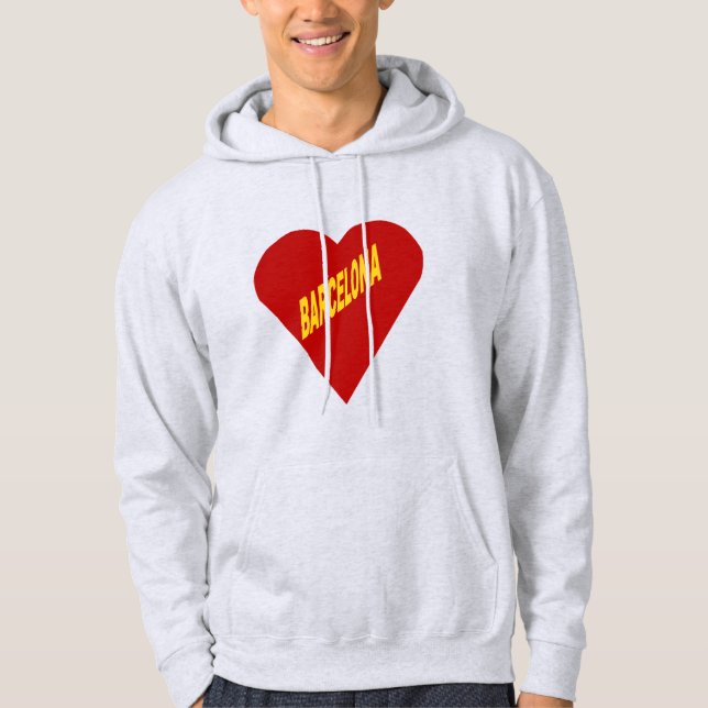 Moletom Veste à capuche cendre homme BARCELONA (Frente)