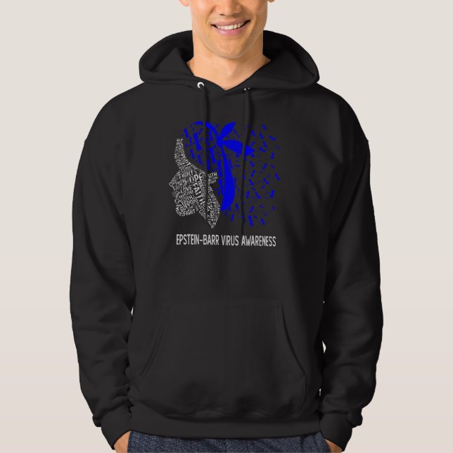 Moletom Vestimos Azul Para A Consciência Do Vírus Epstein  (Frente)