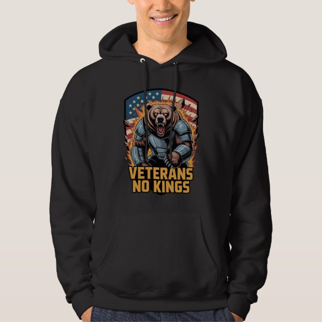 Moletom Veteranos Não Reis Urso Gráfico (Frente)
