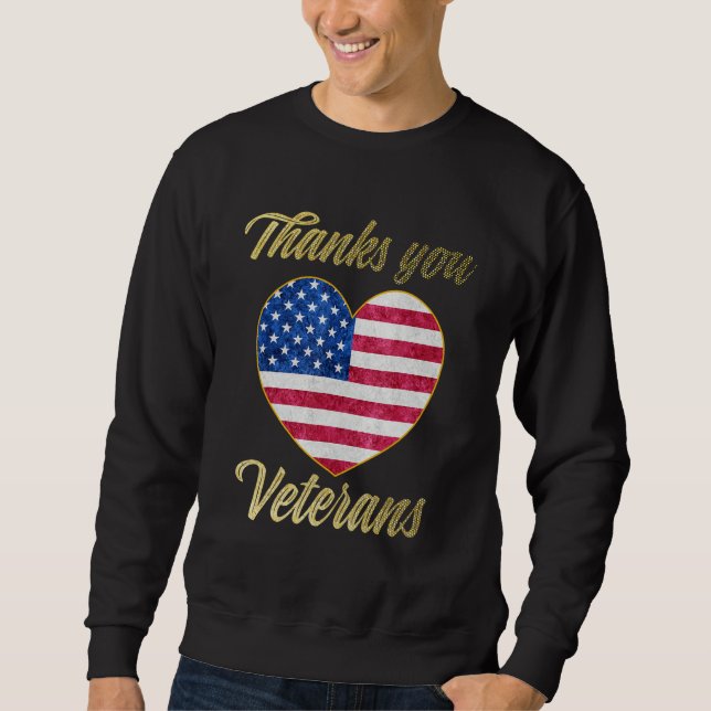 Moletom Veterans Day with American flag for Men Dad Women  (Frente)