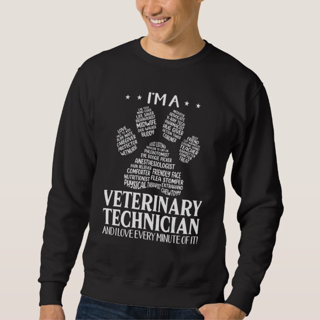 Moletom Veterinary Technician Paw Print   Vet Costume (Frente)