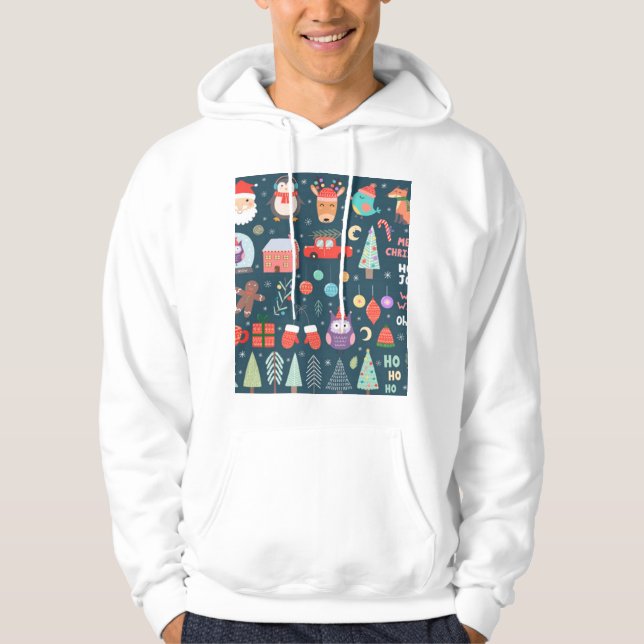 Moletom vetor conjunto de elementos de natal bonitos papai (Frente)