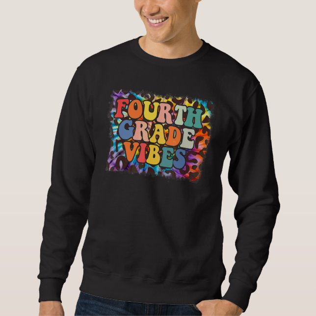 Moletom Vibrações da Quarta Série Leopard Tie Dye Volta às (Frente)