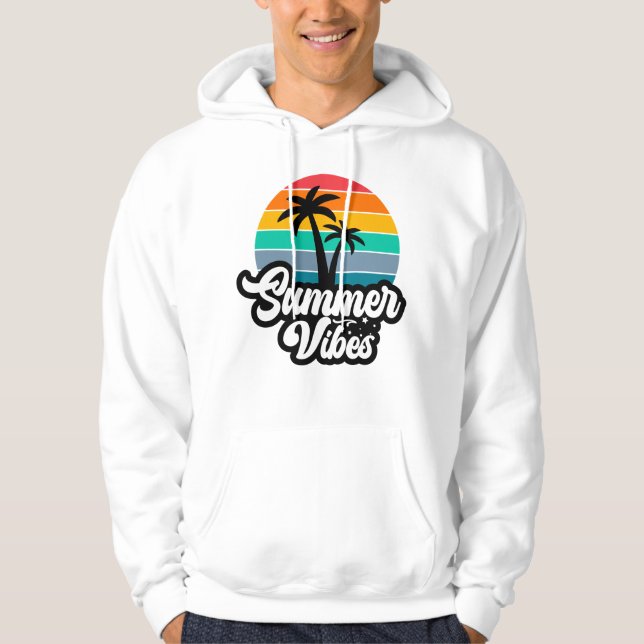 Moletom Vibrações de Verão com Design de Palmeiras (Frente)