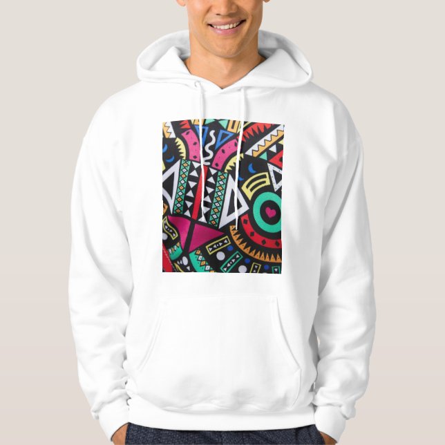 Moletom Vibrant Afro-Centric Geometric Pattern – Bold Trib (Frente)