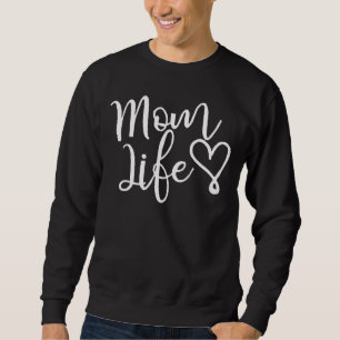 Moletom Vida de Mãe em Letra Branca Chic Coração