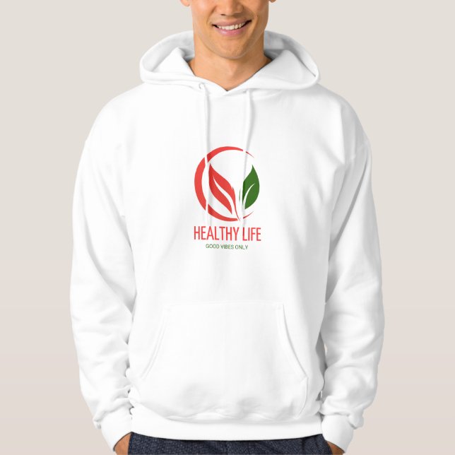 Moletom Vida saudável, boas vibrações apenas (Frente)