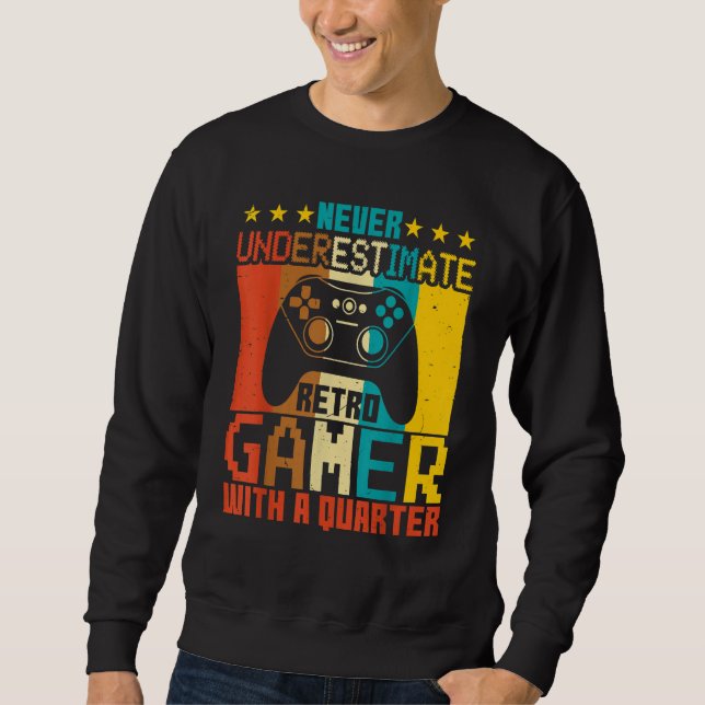 Moletom Video Games   Never Underestimate Retro Gamer Gami (Frente)