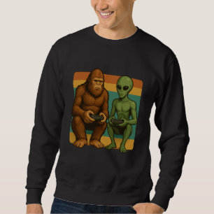 Moletom Vídeos Retro de Bigfoot Jogos de Alienígenas Sasqu