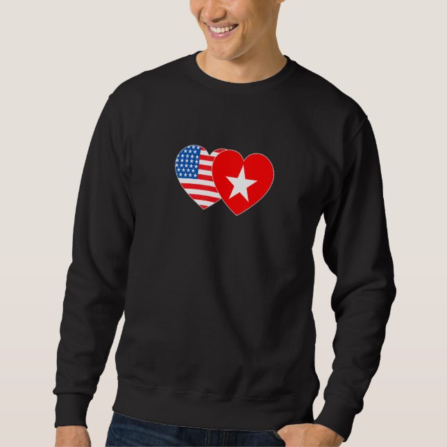 Moletom Vietnam&USA Flag Twin Heart for Vietnamian America (Frente)