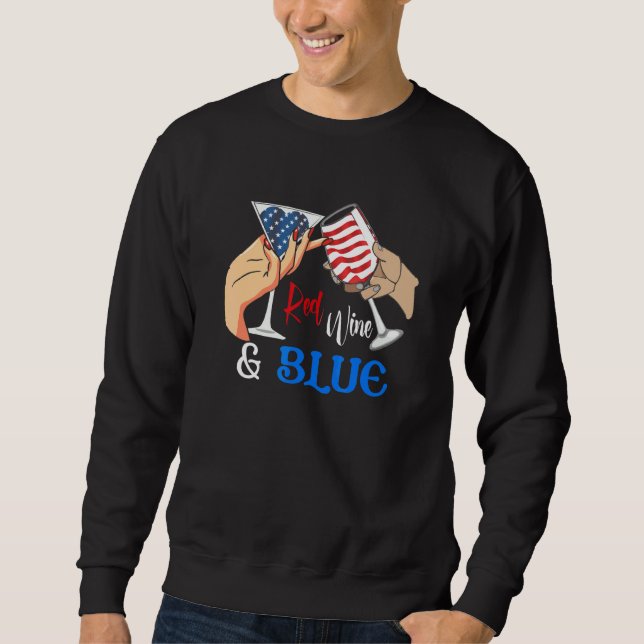 Moletom Vinho Tinto de 4 de Julho E Bandeira dos EUA Azul  (Frente)