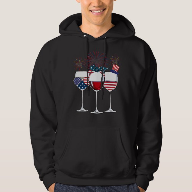 Moletom Vinho Vermelho E Azul 4 De Julho Branco E Azul (Frente)