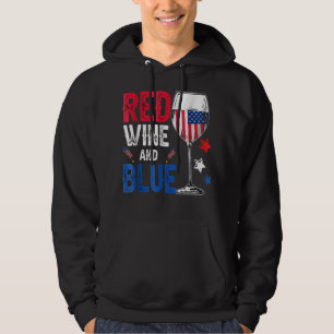 Moletom Vinho Vermelho E Azul Engraçado 4 De Julho Vinho D