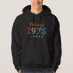 Moletom Vintage 1975 50th Birthday Retro Gift 50 anos<br><div class="desc">Este design de aniversário de 1975,  retrógrado de 50º aniversário,  faz um presente excelente para homens e mulheres que completam 50 anos. Dons de aniversário para ele e para ela. Para um vovô,  vovô ou vovó,  mãe ou lenda pai.</div>
