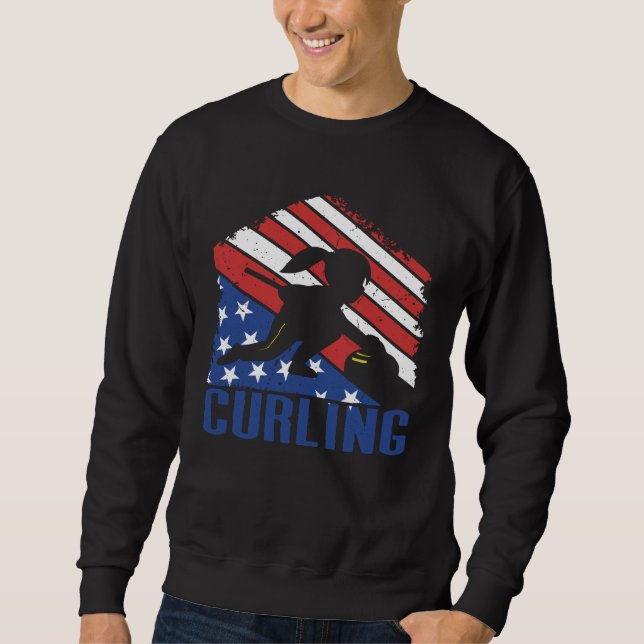 Moletom Vintage American Curling Player EUA (Frente)