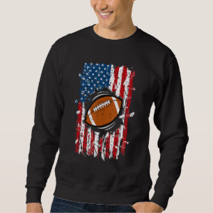 Moletom Vintage American Flag Football Patriotic U USA Fla