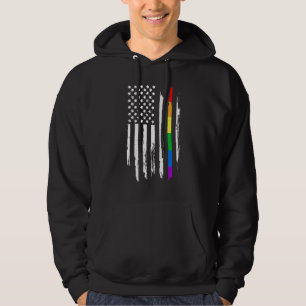 Moletom Vintage American Flag Lgbt Pride Gay Lésbica Bisex