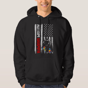 Moletom Vintage Autism Grampa Bear American Flag Consciênc