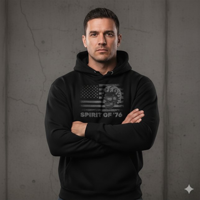 Moletom Vintage Biker USA Flag Helmet Hoodie (Criador carregado)