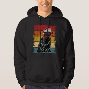 Moletom Vintage Black Cat Luzes de Natal Cat Gover Chris