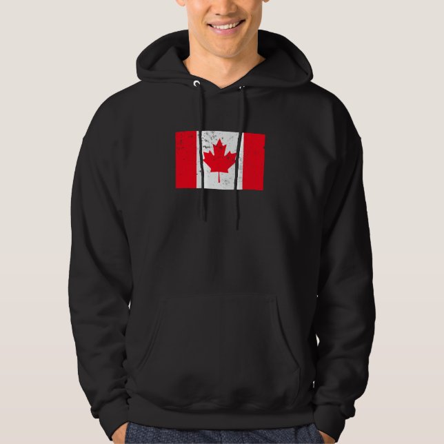 Moletom Vintage Canadian Maple Leaf Canada Retro Flag (Frente)
