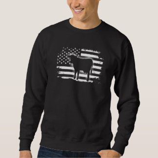 Moletom Vintage Cow American Flag Farm Animal Patriotic Fa
